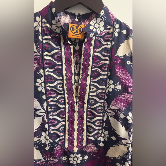 Tory Burch Floral Silk Tunic Dress Size 2 - Picture 2 of 11
